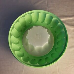 Tupperware 2 piece Jel-N-Serve Jello Mold Ice Ring Easter Green Color 1201